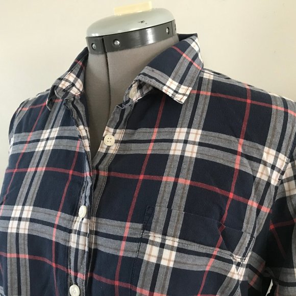 J Crew Perfect Fit Plaid Poplin Shirt Sz M - Picture 2 of 6